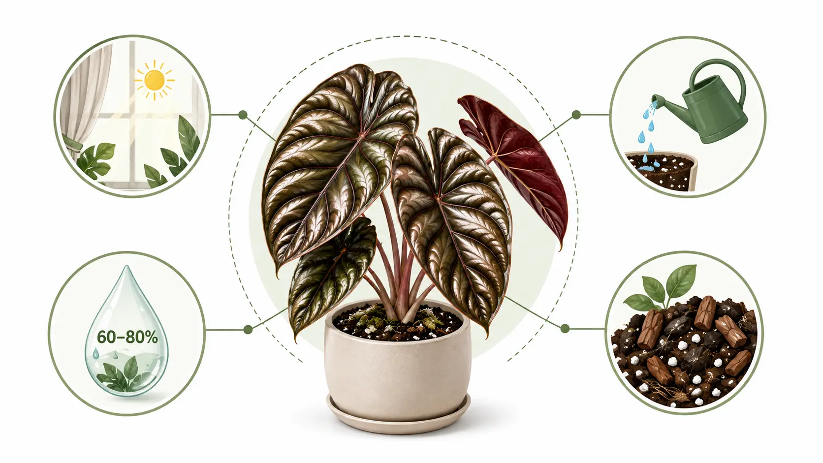 alocasia cuprea red secret care